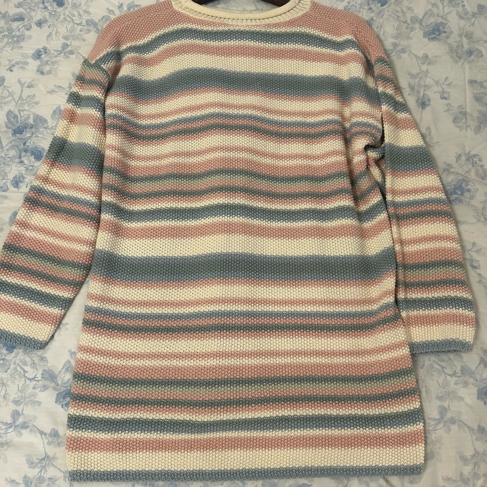 Vintage Striped Knit Sweater in Pastel Shades